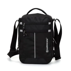 New Men’s Fashion England Style Messenger Crossbody Shoulder Bag Outdoor Travel Casual Sports Logo Zipper Closure Polyester