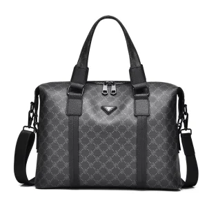 New Men’s Fashion Waterproof Handbag Briefcase Ultra Large Capacity Single Shoulder Messenger Bag Zipper Closure Polyester
