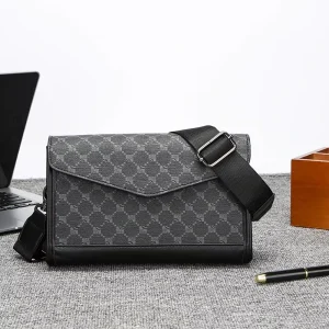 New Men’s Geometric Single Shoulder Bag Trendy Crossbody Bag Street Fashion Sling Bag