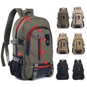 New Men’s Large Capacity Canvas Backpack Casual Travel & School Bag Fashionable Student Backpack