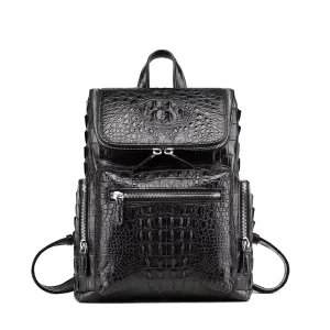 New Men’s Leather Travel Bag Large Capacity Crocodile Leather Fashion Business Backpack