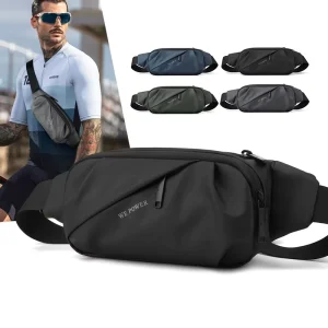 New Men’s Multifunctional Waterproof Nylon Waist Crossbody Bag Casual Sports Chest Outdoor Cycling Fashionable Trendy