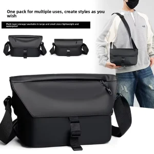 New Mens PU Crossbody Messenger Bag Lightweight Versatile Fashionable Streetwear College Student Casual
