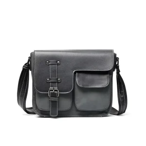 New Men’s PU Single Shoulder Multifunctional Business Messenger Bag Casual Retro Crossbody Waterproof Fashion Bag