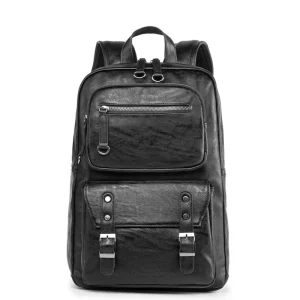 New Men’s PU Waterproof Lightweight Anti-Theft Polyester Zipper Backpack Summer Leisure Business Travel High School College