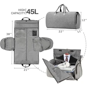 New Men’s Portable Travel Large Capacity Duffel Bag Multi function Folding Suit Bag Single Shoulder Bag With Shoe Pouch