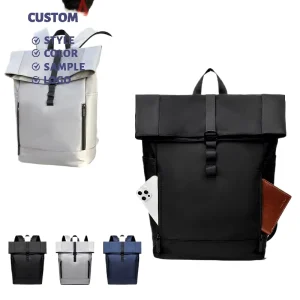 New Men’s Rolled-Up Shoulder Bag Business Casual Schoolbag With Top Lid Cross-Border Europe and America Station