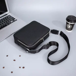 New Men’s Small Square Bag European American Trendy Personalized Phone Shoulder Crossbody Bag