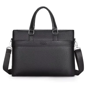 New Men’s Straddle Handbag Business Leisure Fashion PU Briefcase Zipper Waterproof Polyester Computer Carrying Bag All
