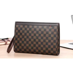 New Model Business Men’s High End Casual Clutch Bag One Piece Large Capacity Handbag Clip Polyester Fashion