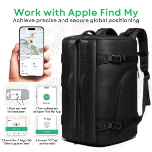 New Multi Function Compressing Backpack with Apple Find My Thermostatic Pouch TSA Lock Men’s Business Backpack