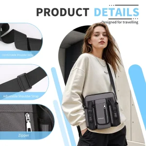 New Multifunctional Middle Aged Elderly Crossbody Shoulder Bag Outdoor Travel Sports Large Capacity Oxford Zipper Breathable