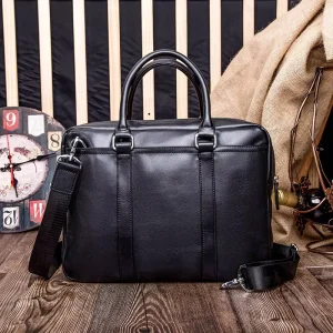 New PU Business Bag Fashion Style Youth Single Shoulder Crossbody Bag Korean Version Men’s Briefcase Zipper Polyester