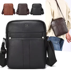 New PU Leather Small Shoulder Satchel Side Sling Men Waterproof Messenger Daily Use Custom Crossbody Bag Many Compartments