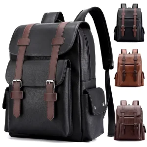 New Product Backpacks Delivery Durable Casual Waterproof PU Men’s Leather Backpack