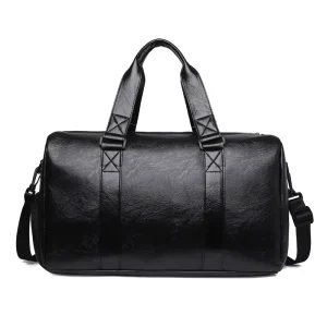 New Pu Travel Bag Large Capacity PU Leather Handbags Black Men’s Crossbody Duffel Bags Short Trip Luggage Tote
