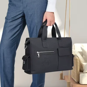 New Quality Top Layer Cowhide Waterproof Business Soft Briefcase Daily Fashion Genuine Leather Official Bag Men’s
