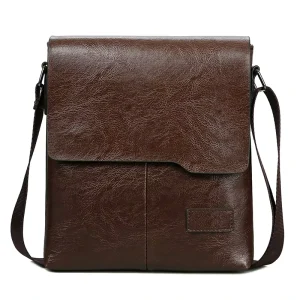 New Shoulder Handbags Korean Version Fashionable Briefcase Leather Men’s Crossbody Bags