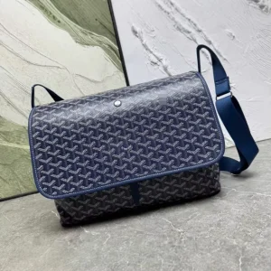 New Style European American Retro Men’s Genuine Leather Letter Pattern Shoulder Bag Fashionable Commuter Messenger Bag