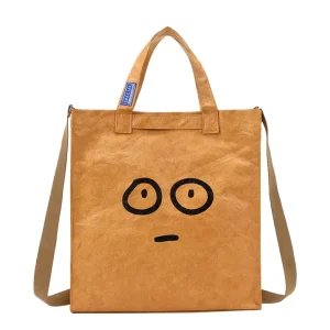 New Style Geometric Pattern Men’s Casual DuPont Paper Tote Bag All Match Large Capacity Student Trendy Shoulder Shopping Bag