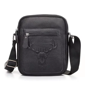 New Style Leather Men’s Bag Fashion Casual Messenger Bag Elk Trend Small Inclined Shoulder Bag