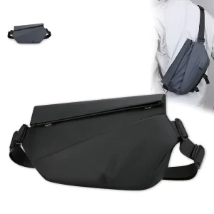 New Style Men’s PU Leather Water Resistant Multifunctional Trendy Motorcycle Crossbody Shoulder Bag
