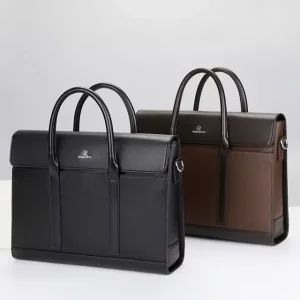 New Style OEM Men’s High Quality Business Bag PU Leather Briefcase Computer Bag Single Shoulder Messenger Soft Bag