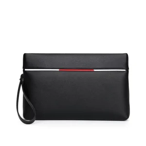 New Style PU Leather Men’s Clutch Bag Fashion Casual Large capacity Business Lattice tide Zipper Closure Multi card Envelope Bag