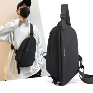 New Style Trendy Men’s Nylon Chest Bag Fashionable Casual Shoulder Bag Multi-Functional Waterproof Crossbody Bag