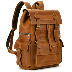 New Style Vintage Fashion Cowhide Male Bag Anti Theft Men’s Leather Backpack Men Travel Bag Laptop Bagpack for Male