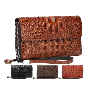 New Top Quality alligator Leather Wallets for Men Briefcase Luxury Wallet Men crocodile Design Mens Wallet
