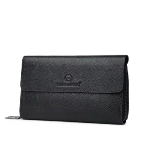New Trend Men’s Genuine Leather Clutch Bag Large Capacity Multi-card Business Casual Fashion Polyester Handbag