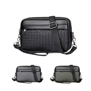 New Trend PU Leather Anti-Theft Waterproof Shoulder Bag Men’s Business Messenger Crossbody Bag with Custom Logo
