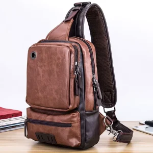New Trendy Men’s Bag Casual Shoulder Crossbody Bag Outdoor Sports Chest Bag Large Capacity Chest Bag Trendy