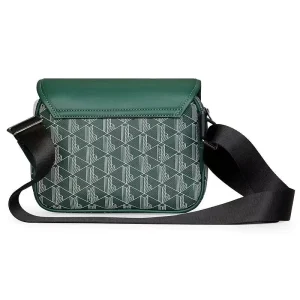 New Trendy Men’s Casual Plaid Small Backpack Leather Crossbody Bag Embroidery Logo Waterproof Flip Cover Square Design