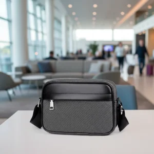 New Trendy Men’s Fashion Simple and Stylish Patchwork Casual Travel Waterproof PU Summer Single Shoulder Crossbody Bag