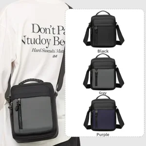 New Trendy Men’s Oxford Sling Crossbody Bag Breathable Lightweight Business Casual Vertical Multi Layer Daily