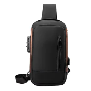 New Type Fashion Multi Functional Anti Theft Water-proof Zipper Closure Cross Body Chest Shoulder Bag Men’s Messenger Bags USB