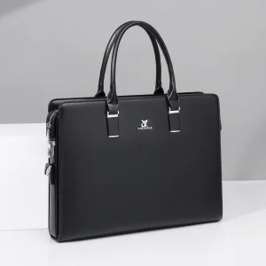 New Waterproof PU Hard Crossbody Bag for Men Business Laptop Bag Large Capacity Modern Fashion