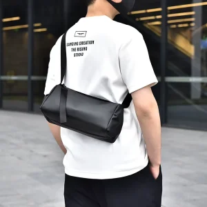 New Waterproof Postman Bag Men’s Large-capacity Luxury Design Logo Messenger Bags Leather Film Bag