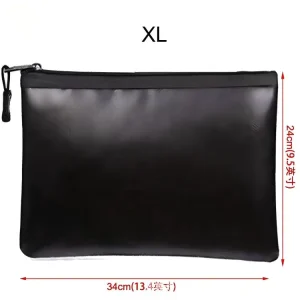 New Zipper Bank Fireproof Water Resistant Anti-Theft Silicon Money Pouch File Storage Bag with Envelope for Cash Documents