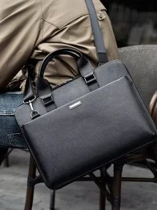 New men’s handbag Vintage laptop bag genuine leather top layer cowhide hand-held business briefcase computer bag