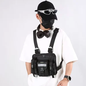 Nylon Anti Theft Tactical Vest Bag Waterproof Chest Pack with Zipper Closure