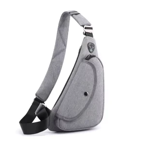Nylon Crossbody Bags Sling Backpack Fashion Single Shoulder Underarm Banana Bags with Button Pocket Waterproof Men’s Chest Bags