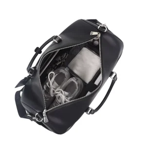 ODM OEM Lightweight Men’s Travel Bag Customizable Genuine Leather Duffle Large Capacity Zippered Closure Modern Fashion Style