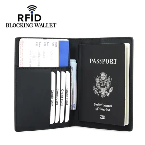 OEM Blank Genuine Leather Passport Holder Family Travel Passport Wallet Bag Men’s Wallet Custom RFID Passport Holder