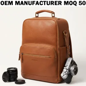 OEM Customizable Fashion Boutique Photographer Bag Multi pocket Shockproof Leather Travel Backpack Camera Bag for CA