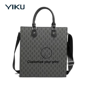 OEM Customized Fashion Men’s Genuine Leather Waterproof Laptop Briefcase Tote Bag Daily Use Fits 14 Inch