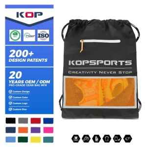 OEM Drawstring Backpack Bag for Gym Training and Travel with Reflective Custom Logo Printing