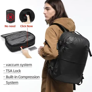 OEM Factory Waterproof Vacuum Compression Bag with One Click Pump TSA Lock Dry Wet Separation 17″ Laptop Backpack Bag